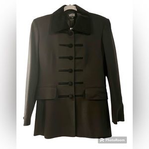 Virtue, VINTAGE black military style, wool blazer. Size S.
